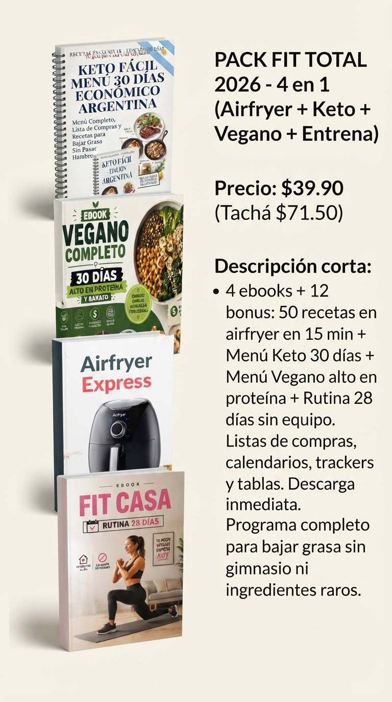 Come Rico, Baja Grasa y Entrena en 20 Min Sin Salir de Casa. PACK FIT TOTAL